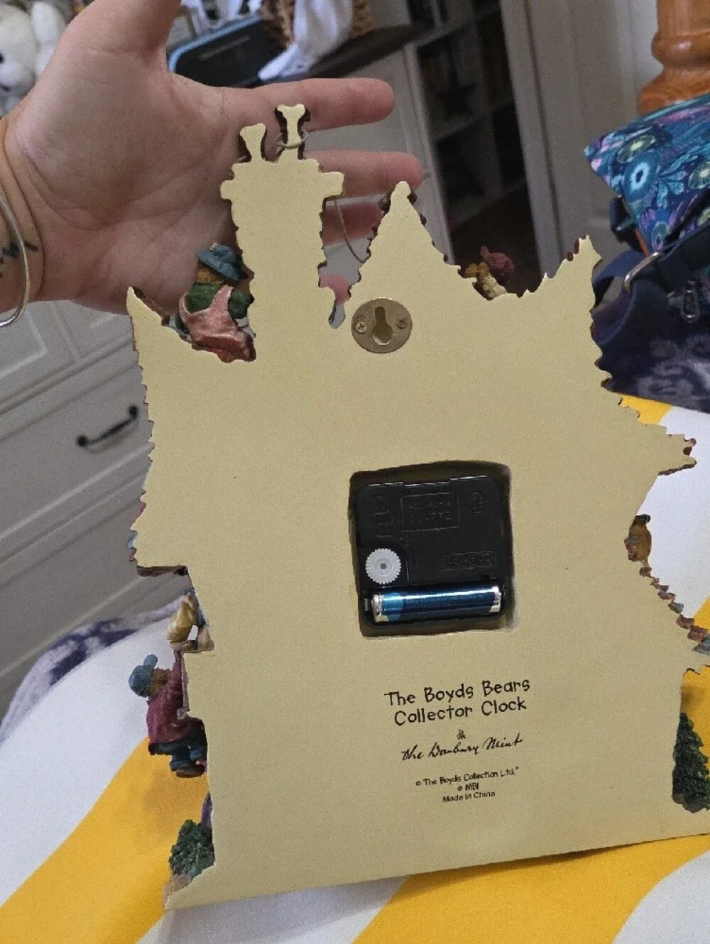 Vintage Boyds Bears Danbury Mint Collector Clock Time Waits For No Bear *Working